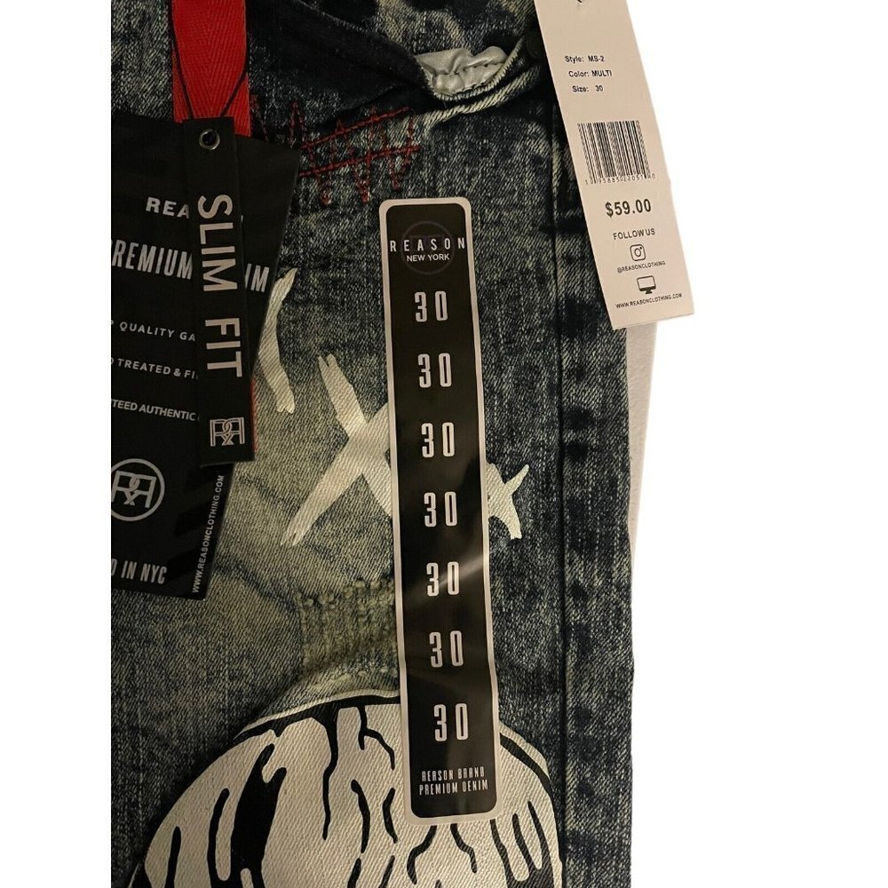 NWT Reason Skinny Jeans Move in Silence Skateboard Streetwear 30Wx32L - Picture 11 of 13